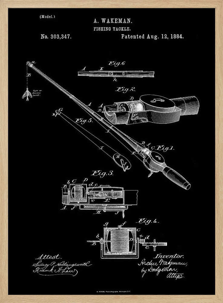 Fishing Tackle Patent 1884 - Poster / Art Print