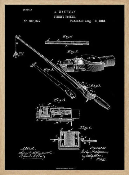 Fishing Tackle Patent 1884 - Poster / Art Print