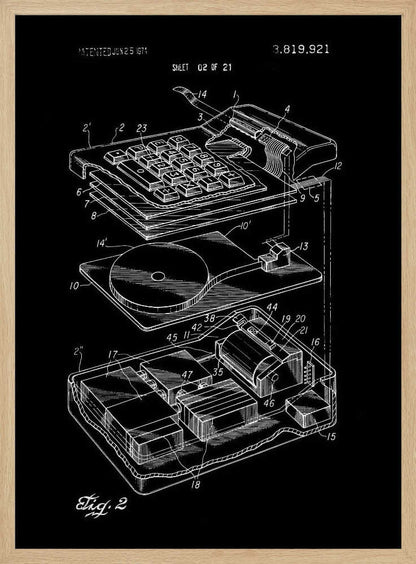 Electronic Calculator Patent 1974 - Poster / Art Print
