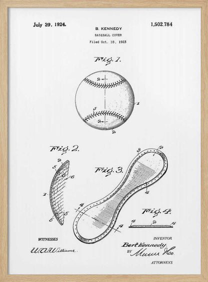 Baseball Cover Patent 1923 - Poster / Art Print