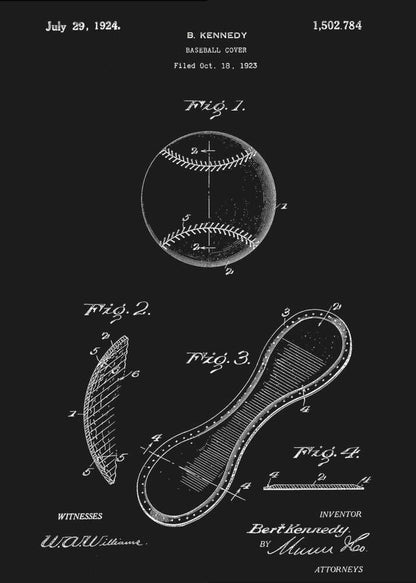 Baseball Cover Patent 1923 - Poster / Art Print
