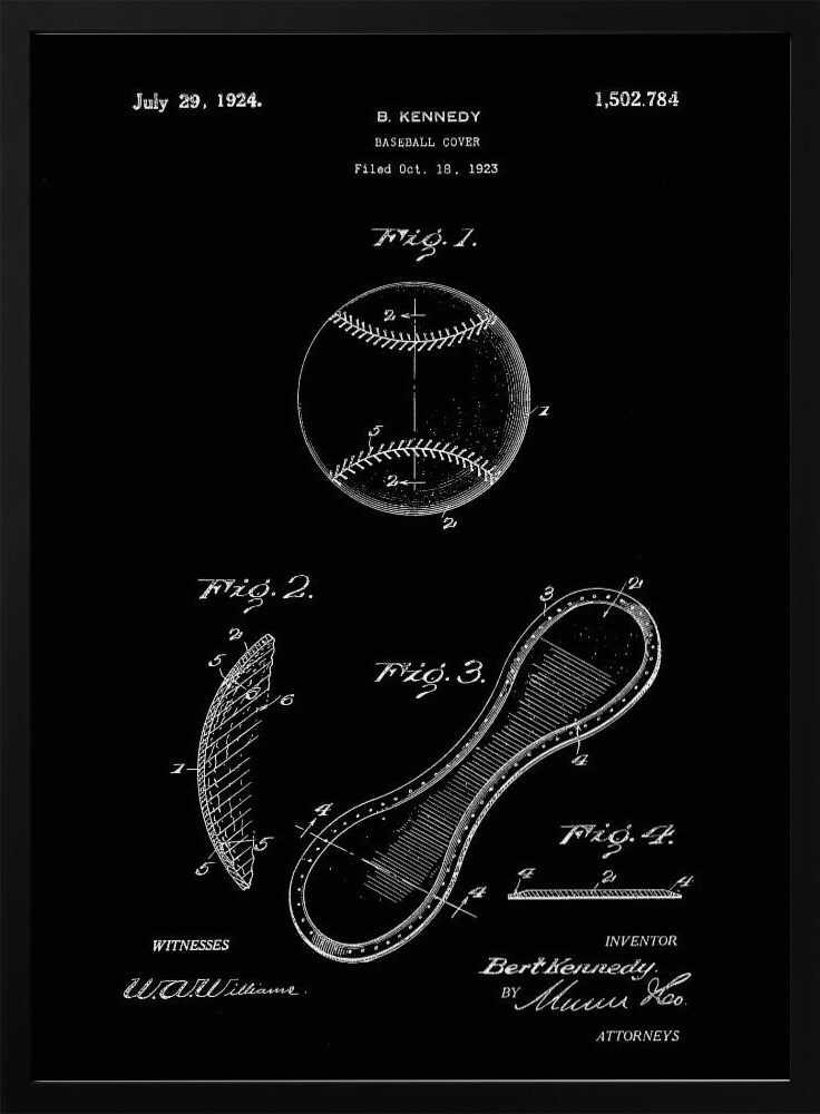 Baseball Cover Patent 1923 - Poster / Art Print
