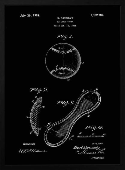 Baseball Cover Patent 1923 - Poster / Art Print