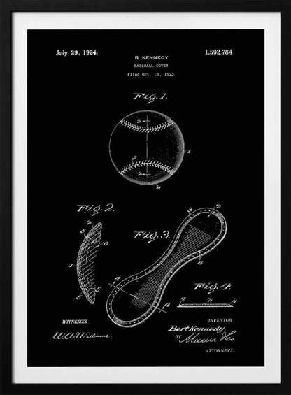Baseball Cover Patent 1923 - Poster / Art Print