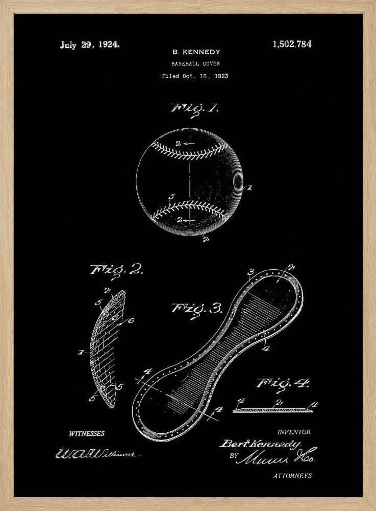 Baseball Cover Patent 1923 - Poster / Art Print