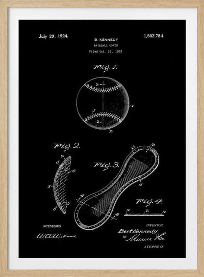 Baseball Cover Patent 1923 - Poster / Art Print