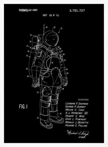 Space Suit Patent 1973 - Poster / Art Print