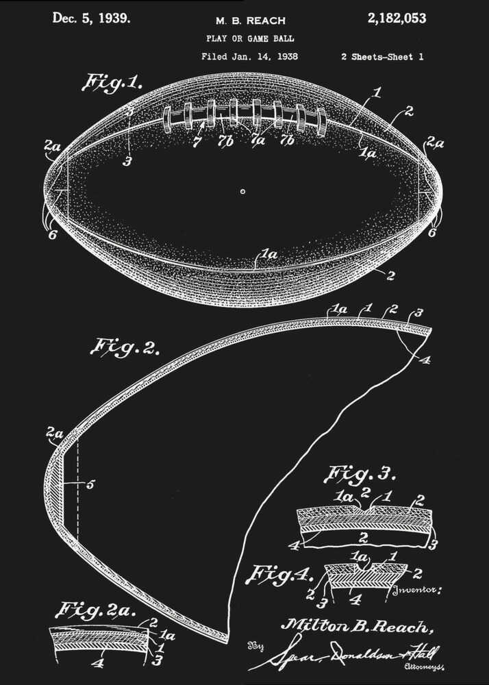 Football Patent 1938 - Poster / Art Print