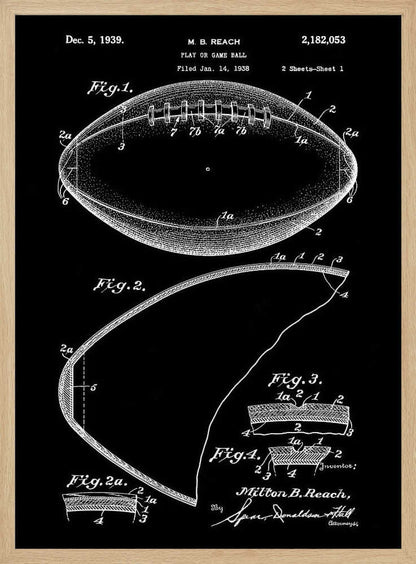 Football Patent 1938 - Poster / Art Print