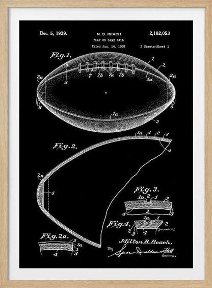 Football Patent 1938 - Poster / Art Print
