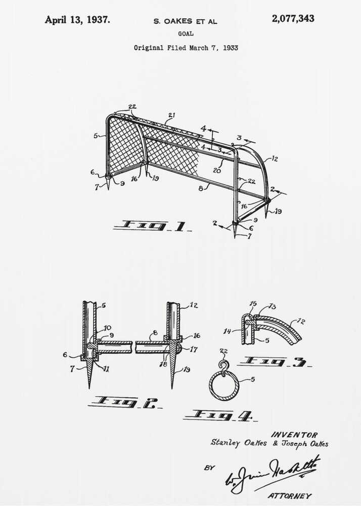 Goal Patent 1933 - Poster / Art Print