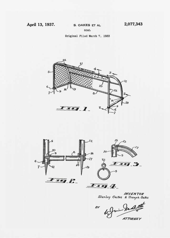 Goal Patent 1933 - Poster / Art Print