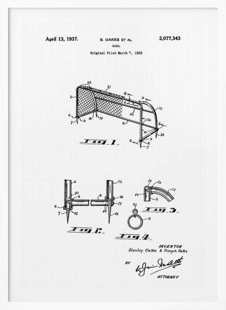 Goal Patent 1933 - Poster / Art Print