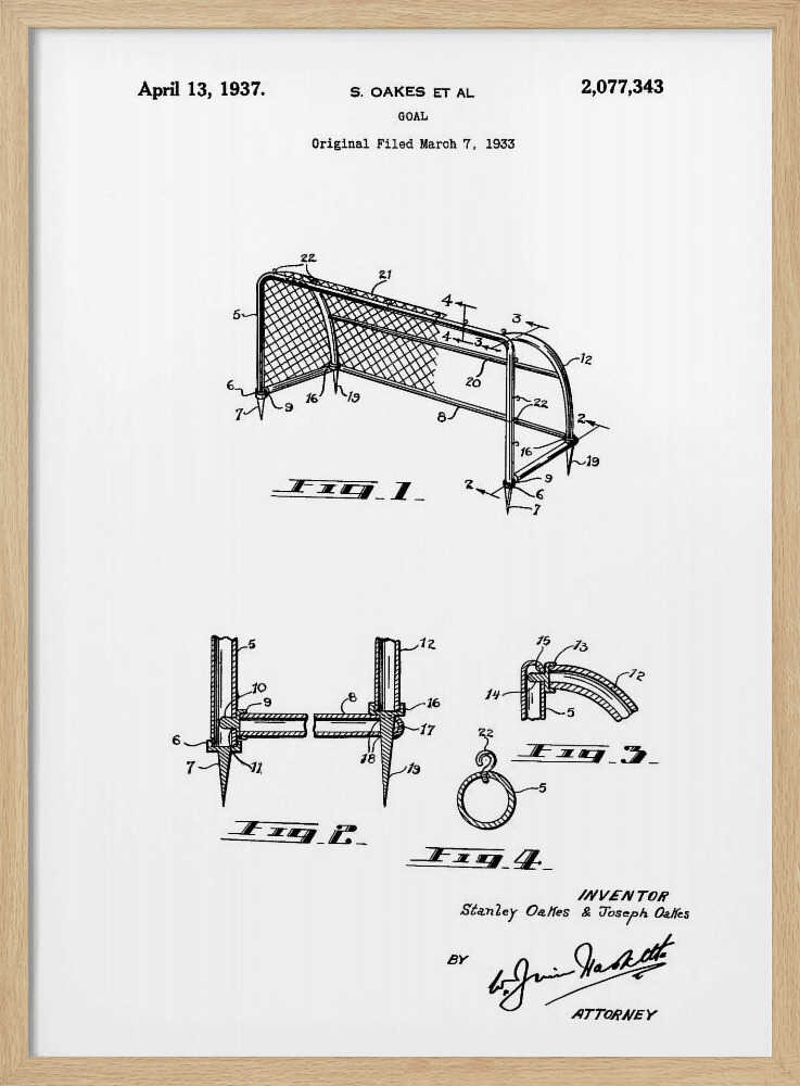 Goal Patent 1933 - Poster / Art Print