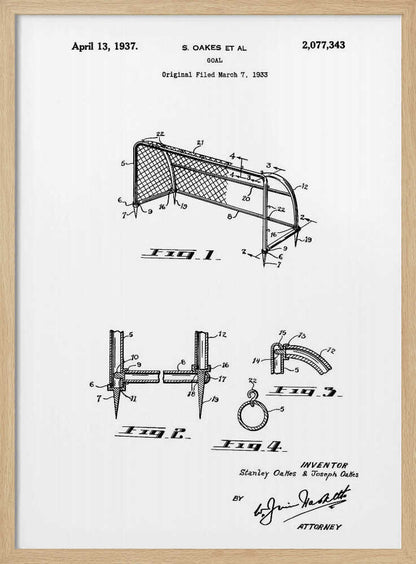 Goal Patent 1933 - Poster / Art Print