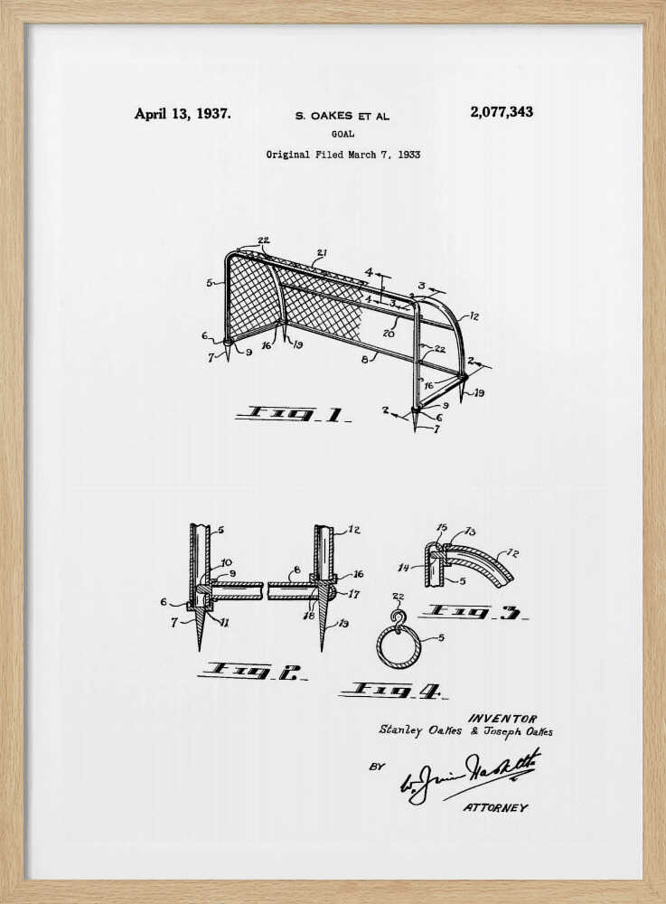 Goal Patent 1933 - Poster / Art Print