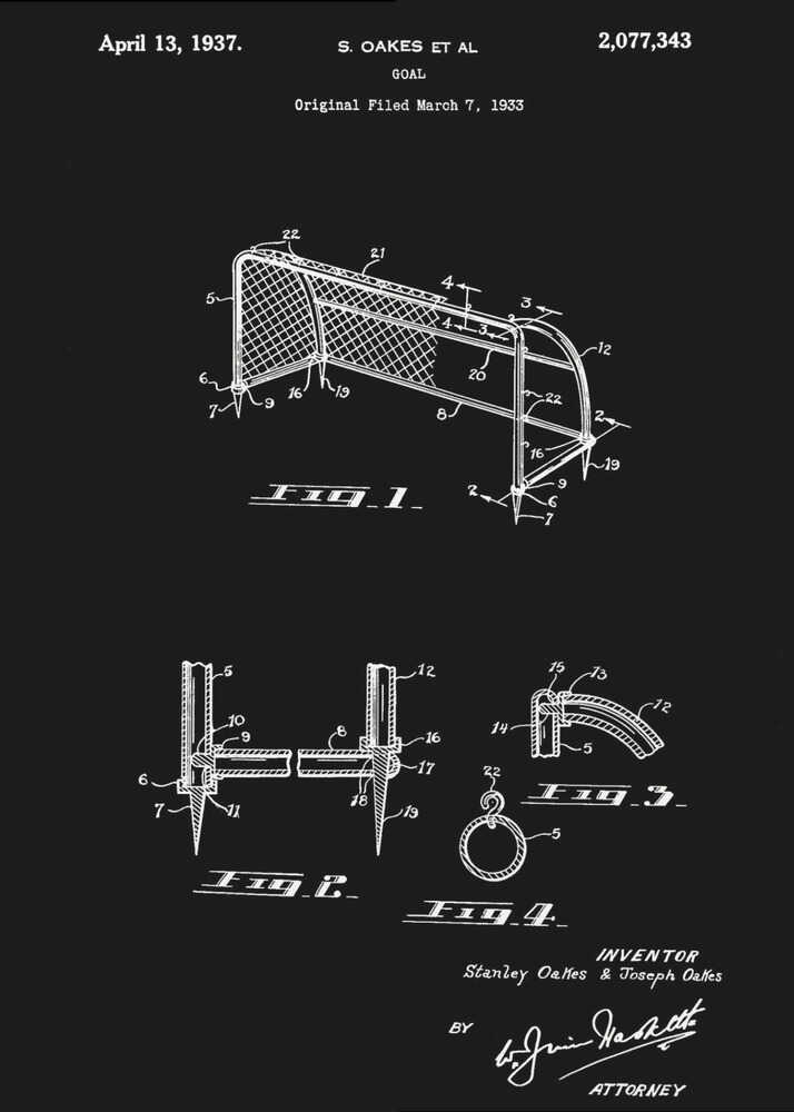 Goal Patent 1933 - Poster / Art Print