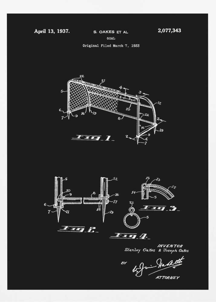 Goal Patent 1933 - Poster / Art Print