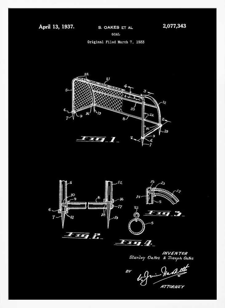 Goal Patent 1933 - Poster / Art Print