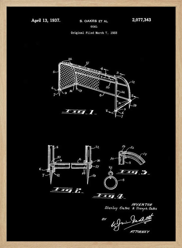 Goal Patent 1933 - Poster / Art Print