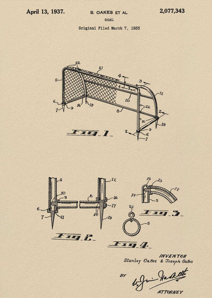 Goal Patent 1933 - Poster / Art Print