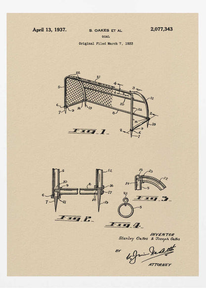 Goal Patent 1933 - Poster / Art Print