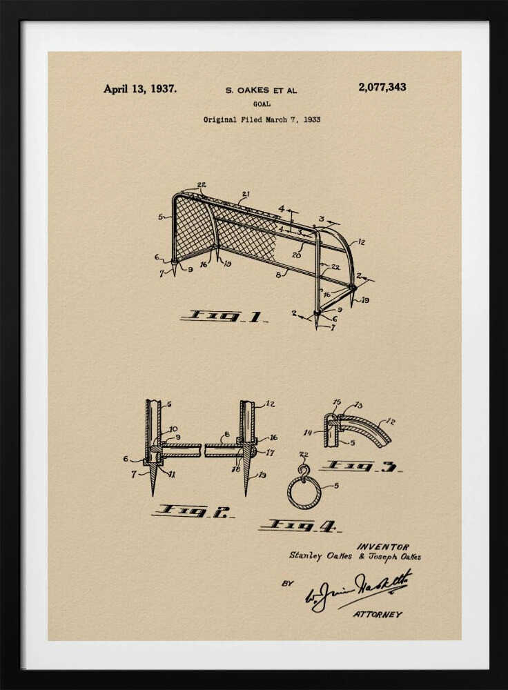 Goal Patent 1933 - Poster / Art Print
