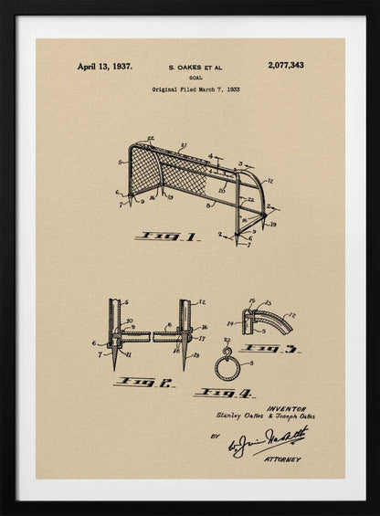 Goal Patent 1933 - Poster / Art Print