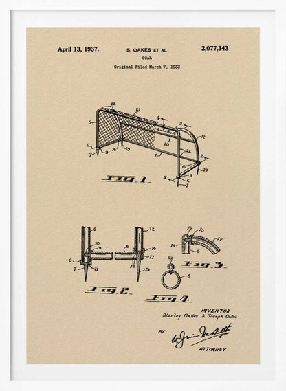 Goal Patent 1933 - Poster / Art Print
