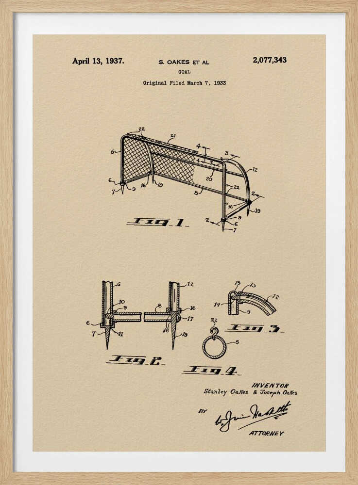 Goal Patent 1933 - Poster / Art Print