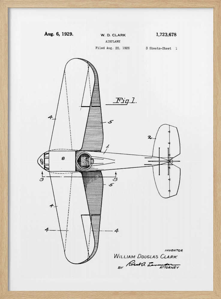 Airplane Patent 1926 - Poster / Art Print