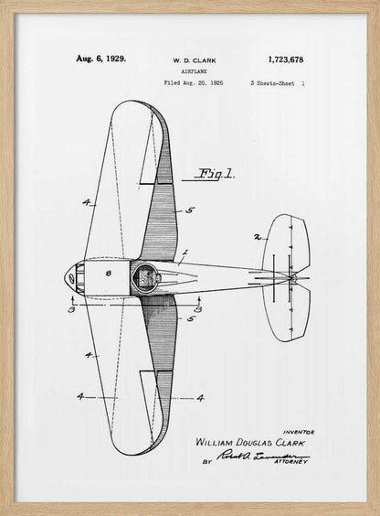 Airplane Patent 1926 - Poster / Art Print