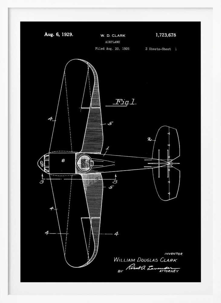 Airplane Patent 1926 - Poster / Art Print