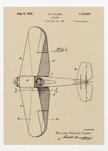Airplane Patent 1926 - Poster / Art Print