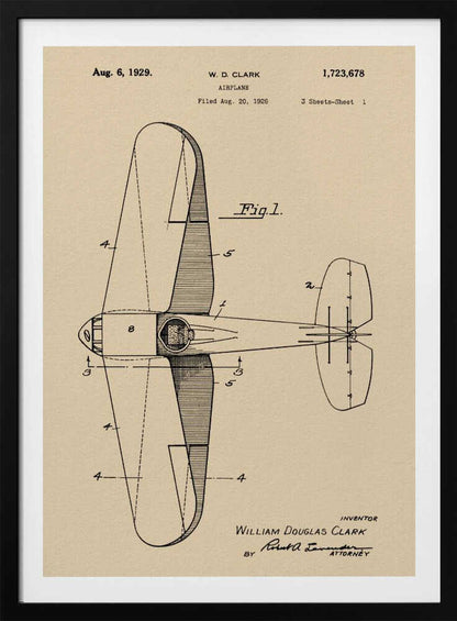 Airplane Patent 1926 - Poster / Art Print