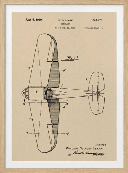 Airplane Patent 1926 - Poster / Art Print