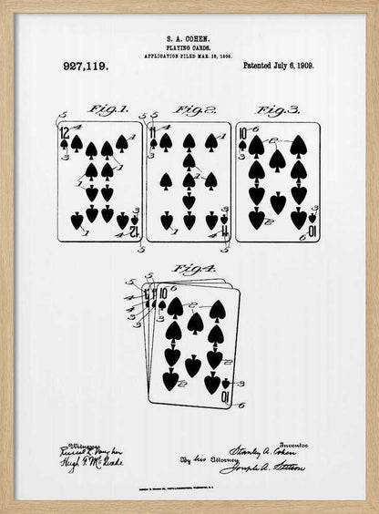 Playing Cards Patent 1909 - Poster / Art Print