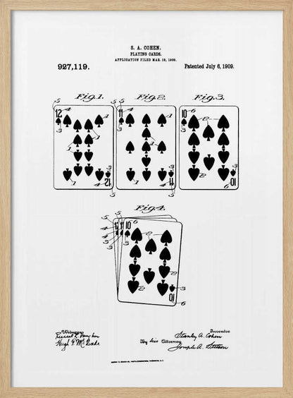 Playing Cards Patent 1909 - Poster / Art Print