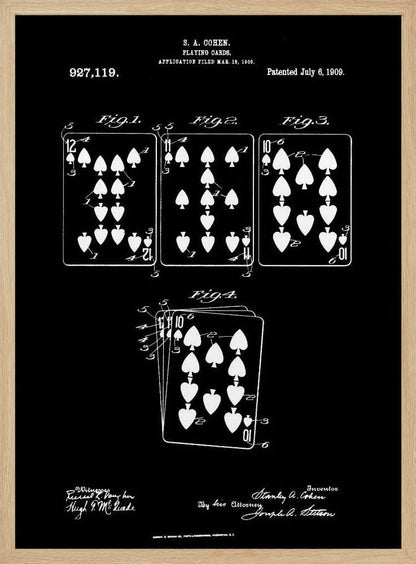 Playing Cards Patent 1909 - Poster / Art Print