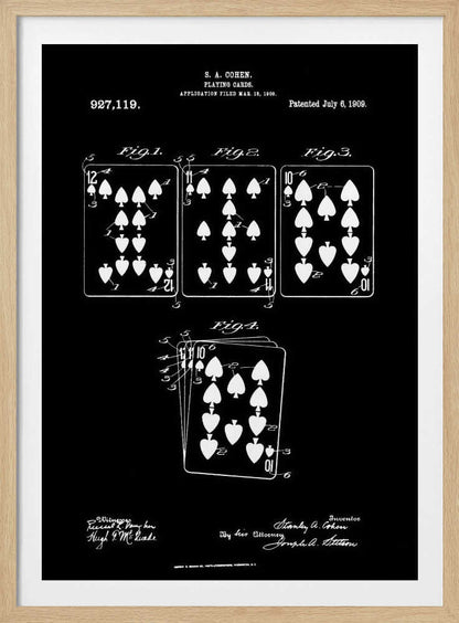 Playing Cards Patent 1909 - Poster / Art Print