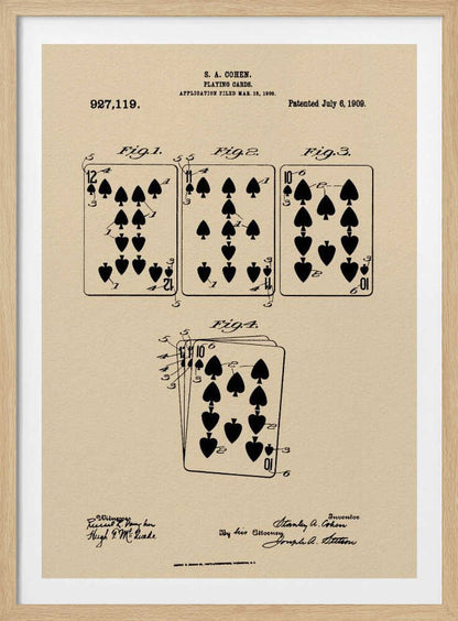 Playing Cards Patent 1909 - Poster / Art Print
