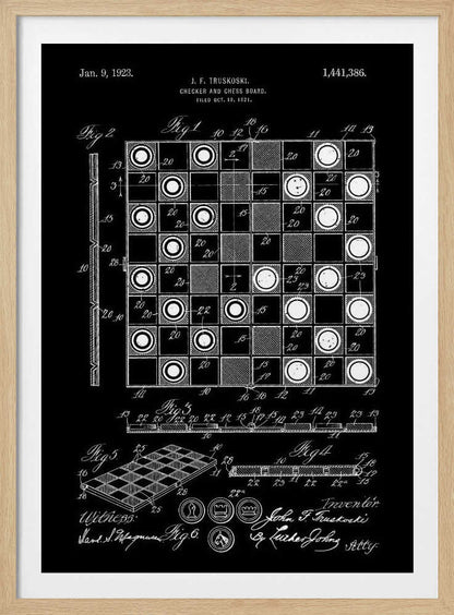 Checker and Chess Board Patent 1921 - Poster / Art Print