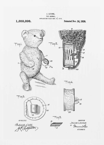 Teddybear Patent 1920 - Poster / Art Print