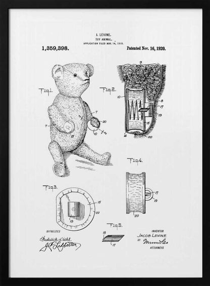 Teddybear Patent 1920 - Poster / Art Print