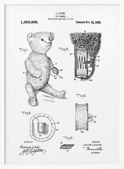 Teddybear Patent 1920 - Poster / Art Print