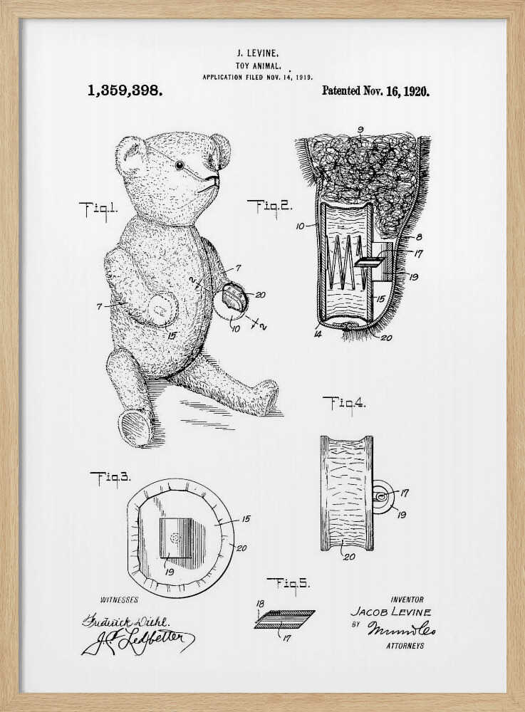 Teddybear Patent 1920 - Poster / Art Print
