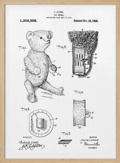 Teddybear Patent 1920 - Poster / Art Print