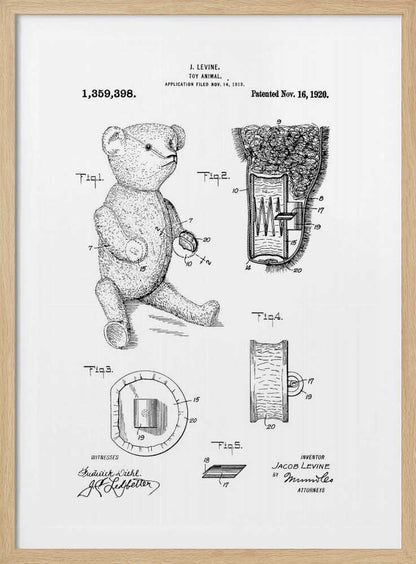 Teddybear Patent 1920 - Poster / Art Print