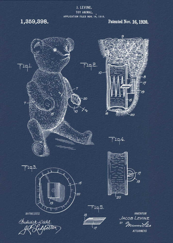 Teddybear Patent 1920 - Poster / Art Print