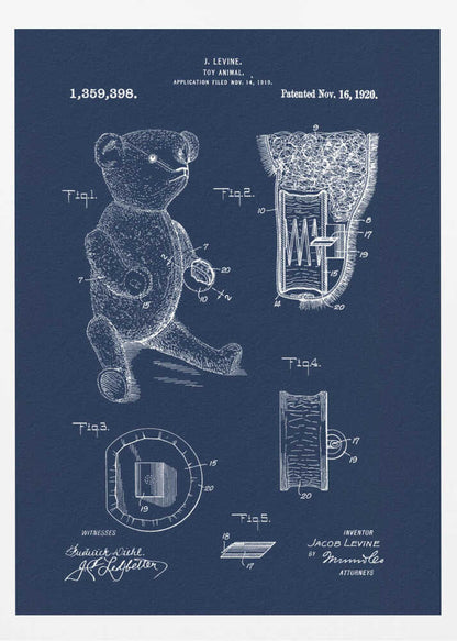 Teddybear Patent 1920 - Poster / Art Print